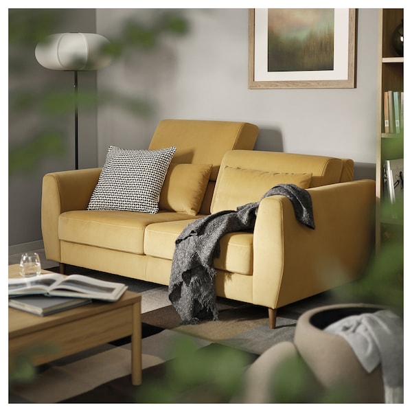 SLATORP 2-seat sofa, Hakebo yellow-brown, 176x60x95 cm