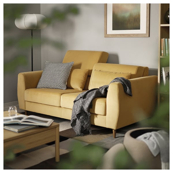 SLATORP 2-seat sofa, Hakebo yellow-brown, 176x60x95 cm