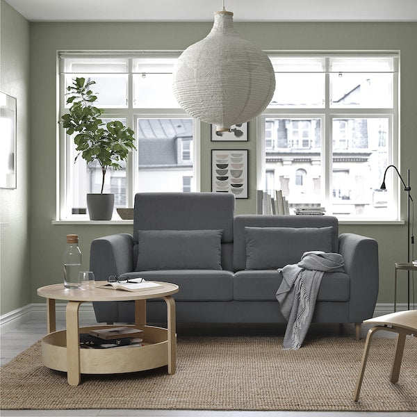 SLATORP 2-seat sofa, Hakebo dark grey, 176x60x95 cm