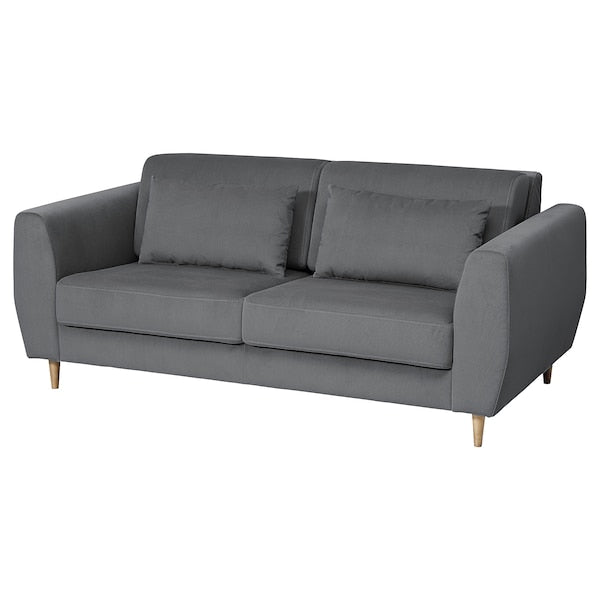 SLATORP 2-seat sofa, Hakebo dark grey, 176x60x95 cm