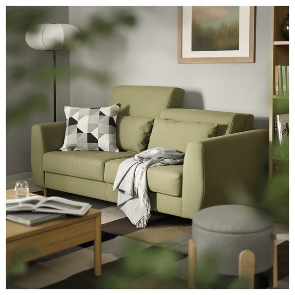 SLATORP 2-seat sofa, Vissle yellow-green, 176x60x95 cm