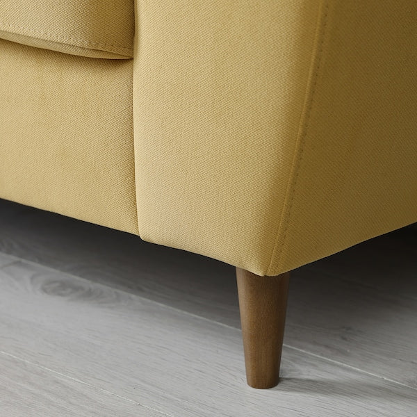 SLATORP 3-seat sofa with chaise longue, Hakebo yellow-brown, 256x75x95 cm