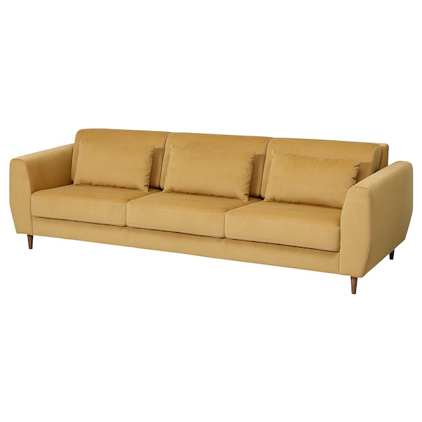 SLATORP 3-seat sofa, Hakebo yellow-brown, 246x60x95 cm