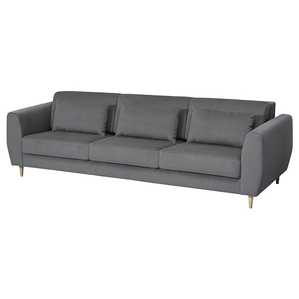 SLATORP 3-seat sofa, Hakebo dark grey, 246x60x95 cm