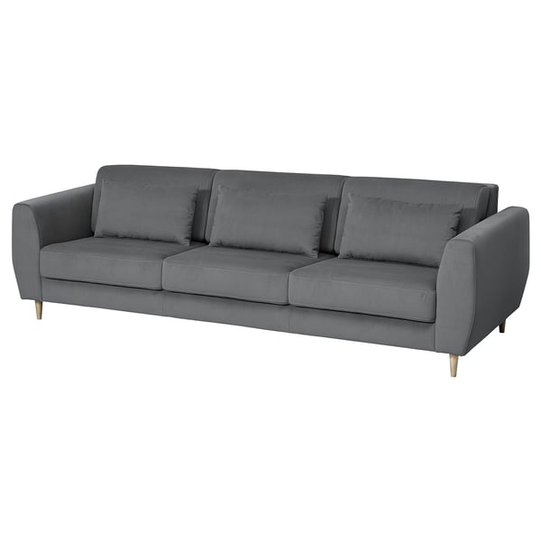 SLATORP 3-seat sofa, Hakebo dark grey, 246x60x95 cm