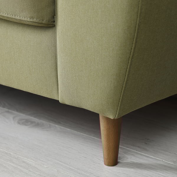 SLATORP 3-seat sofa, Vissle yellow-green, 246x60x95 cm