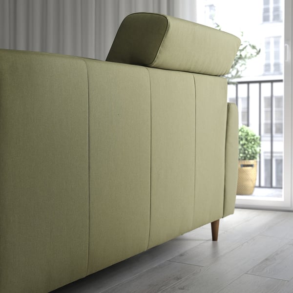 SLATORP 3-seat sofa, Vissle yellow-green, 246x60x95 cm