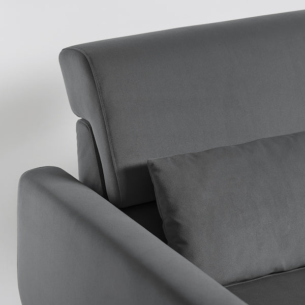 SLATORP 4-seat sofa with chaise longues, Hakebo dark grey, 326x75x95 cm