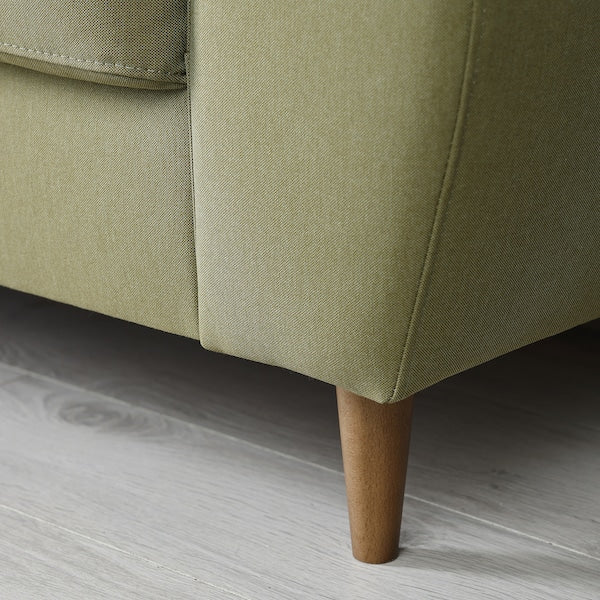 SLATORP 4-seat sofa with chaise longue, Vissle yellow-green, 326x75x95 cm
