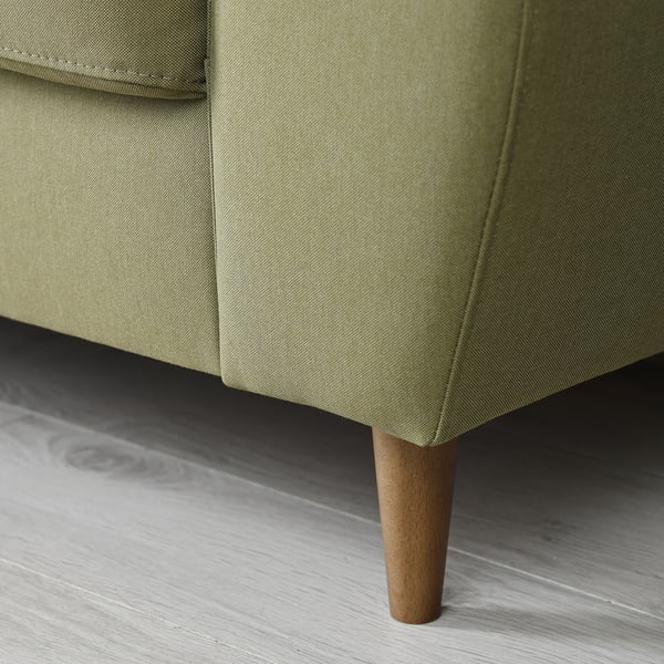 SLATORP 4-seat sofa with chaise longue, Vissle yellow-green, 326x75x95 cm