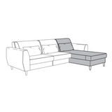 SLATORP chaise longue section, Hakebo yellow-brown, 84 cm