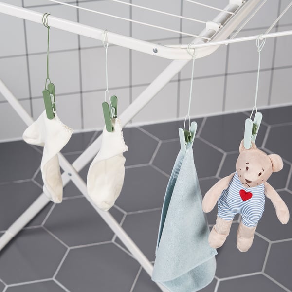 SLIBB hanging clothes peg, green, 8 pack