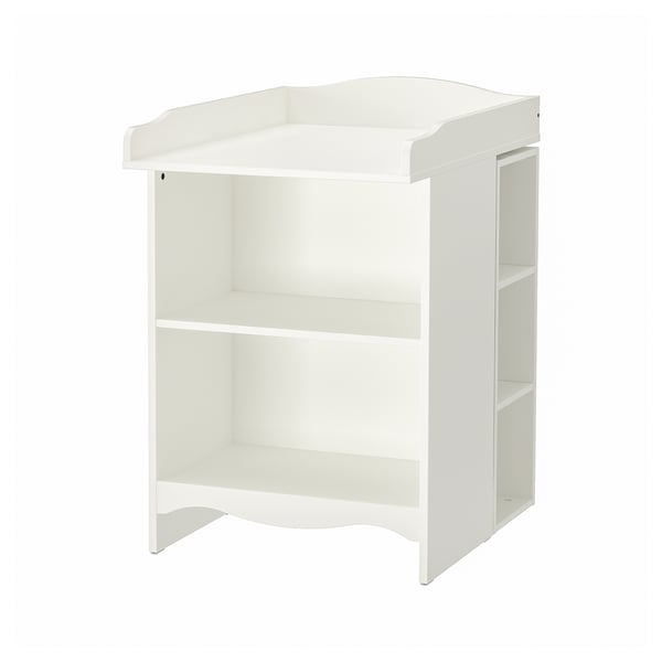 SMÅGÖRA changing tbl/bookshelf w 1 shlf ut, white, 60x104x81 cm