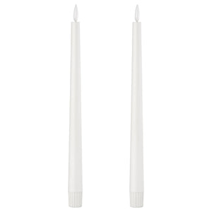 SMÅLOM LED taper candle, battery-operated white, 22 mm, 2 pack