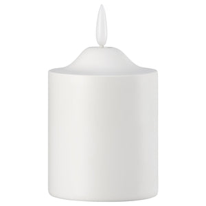SMÅLOM LED pillar candle, battery-operated white, 68 mm