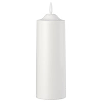 SMÅLOM LED pillar candle, battery-operated white, 19 cm