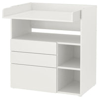 SMÅSTAD changing table, white white/with 3 drawers, 90x79x100 cm