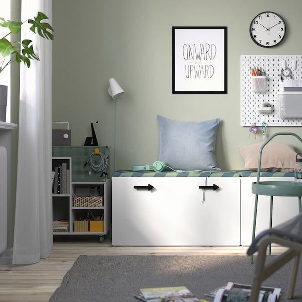 Ikea SMÅSTAD - Bench with toy storage, white/white, 90x52x48 cm