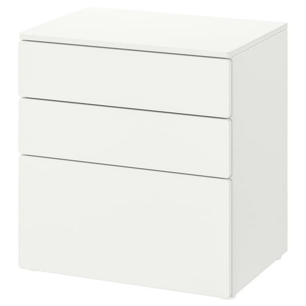 SMÅSTAD / PLATSA chest of 3 drawers, white/white, 60x42x63 cm