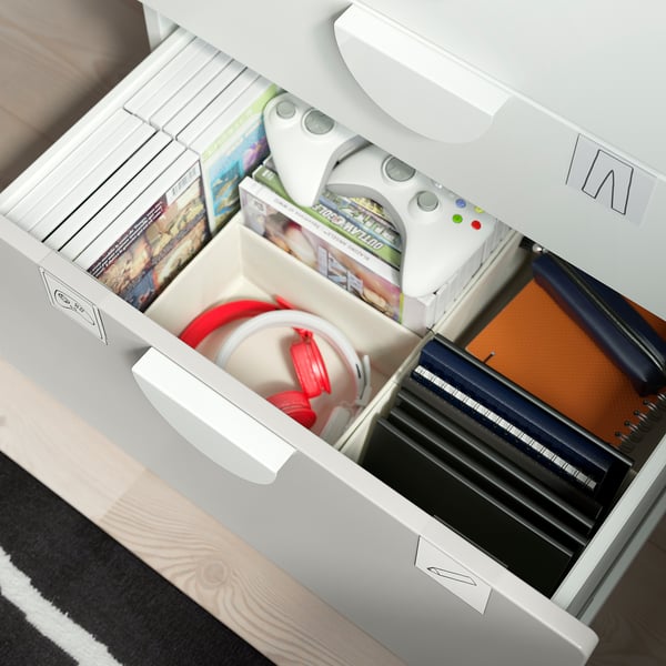 SMÅSTAD / PLATSA chest of 3 drawers, white/grey, 60x42x63 cm