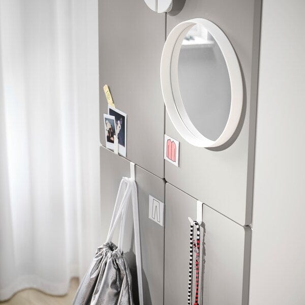 Ikea SMÅSTAD / PLATSA - Wardrobe, white grey/with 2 clothes rails, 60x42x181 cm