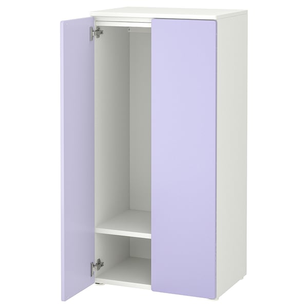 SMÅSTAD / PLATSA wardrobe, white/lilac, 60x42x123 cm