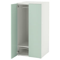 SMÅSTAD / PLATSA wardrobe, white/light green, 60x57x123 cm