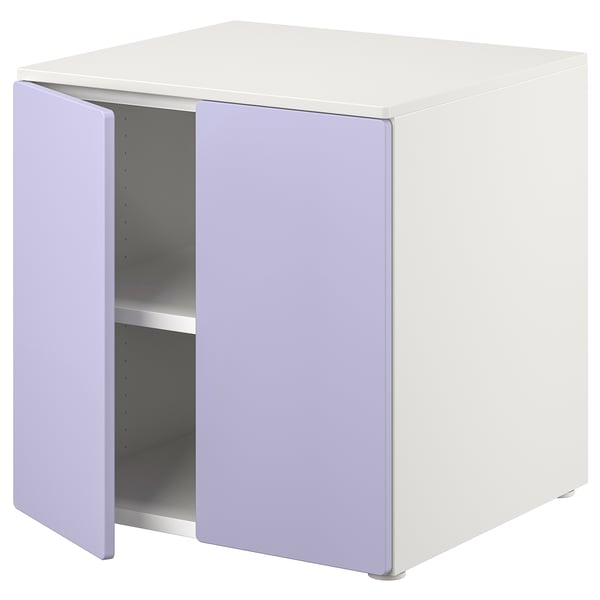 SMÅSTAD / PLATSA cabinet, white lilac/with 1 shelf, 60x57x63 cm