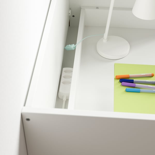 SMÅSTAD desk, white lilac/with 2 drawers, 90x79x100 cm