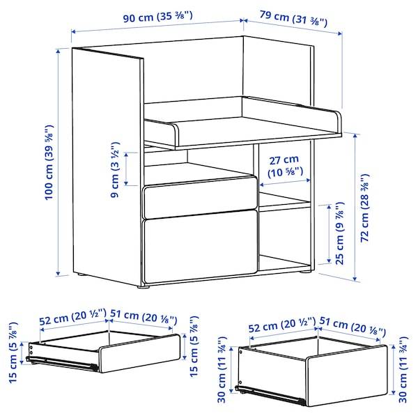 SMÅSTAD desk, white lilac/with 2 drawers, 90x79x100 cm