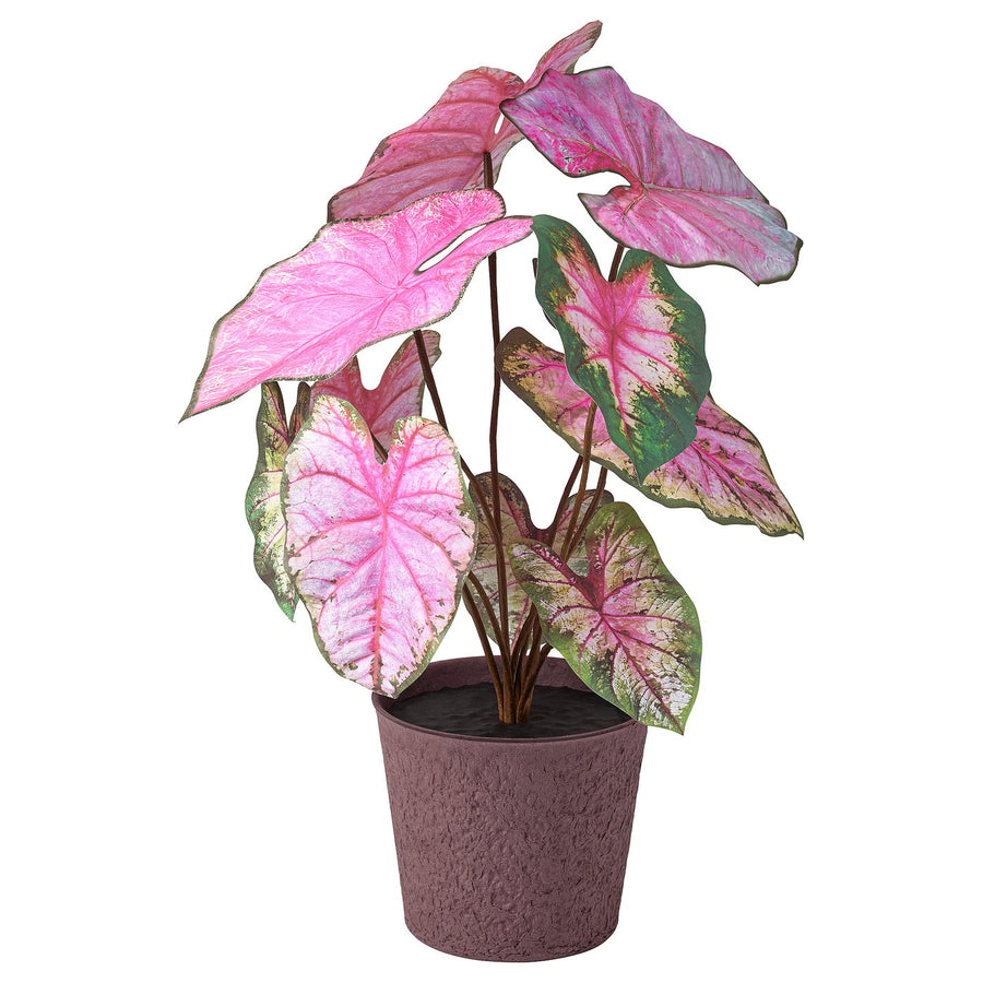 SMÅTÄRNA artificial potted plant, paper/caladium, 14 cm