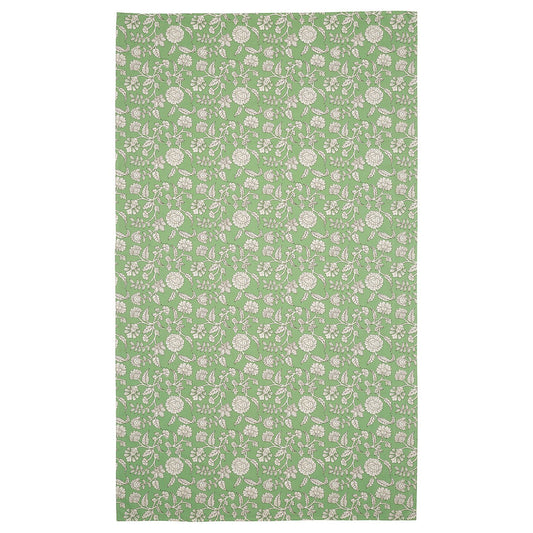 SMÖRFISK tablecloth, flower pattern/green/white, 145x240 cm