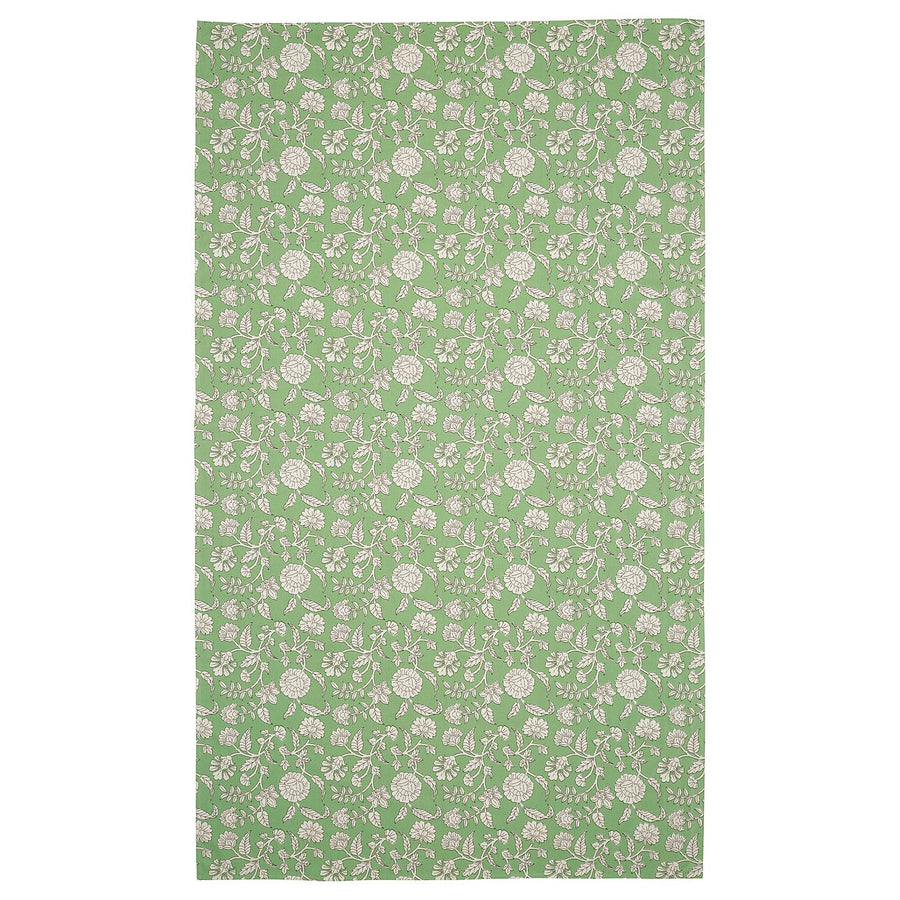 SMÖRFISK tablecloth, flower pattern/green/white, 240x145 cm