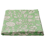 SMÖRFISK tablecloth, flower pattern/green/white, 145x240 cm