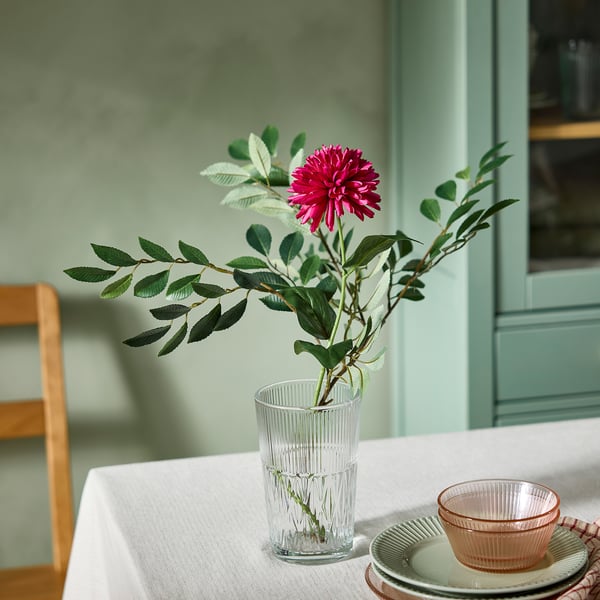 SMYCKA artificial flower, in/outdoor Chrysanthemums/dark pink, 55 cm