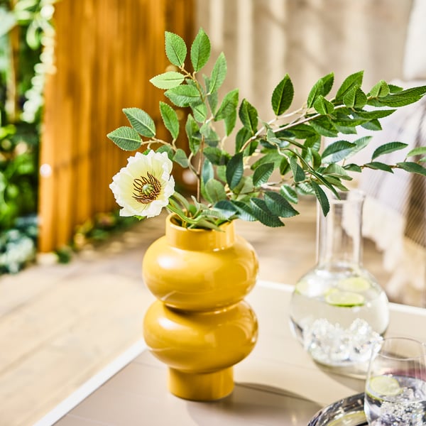 SMYCKA artificial flower, in/outdoor Poppy/white, 51 cm