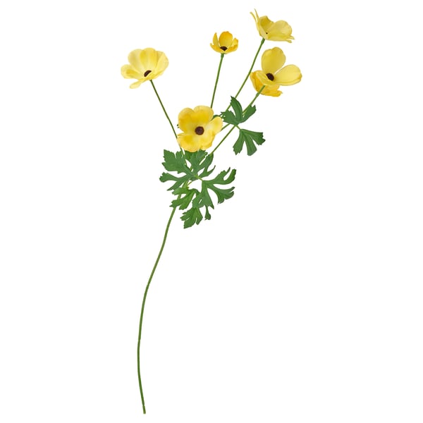 SMYCKA artificial flower, in/outdoor Ranunculus/yellow, 63 cm