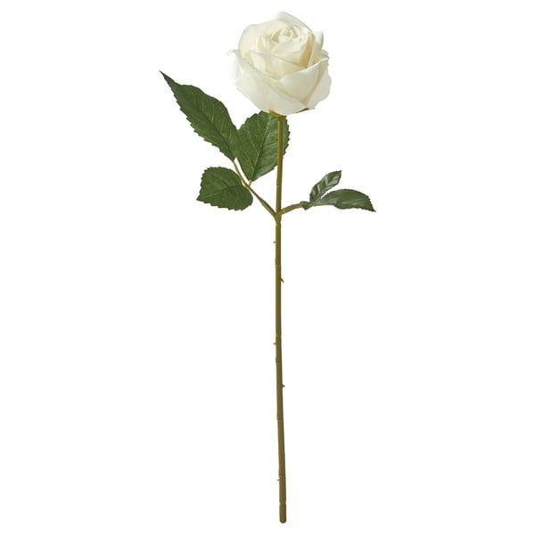 SMYCKA artificial flower, in/outdoor/Rose white, 40 cm