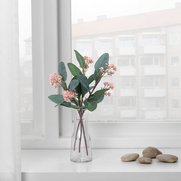 SMYCKA artificial flower, eucalyptus/pink, 30 cm