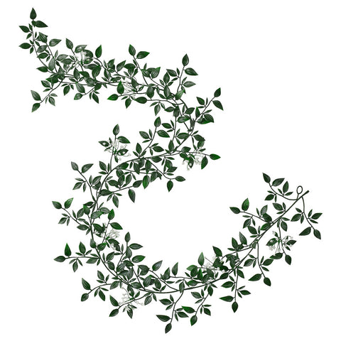 SMYCKA artificial garland, in/outdoor/Baby’s breath green/white, 1.5 m