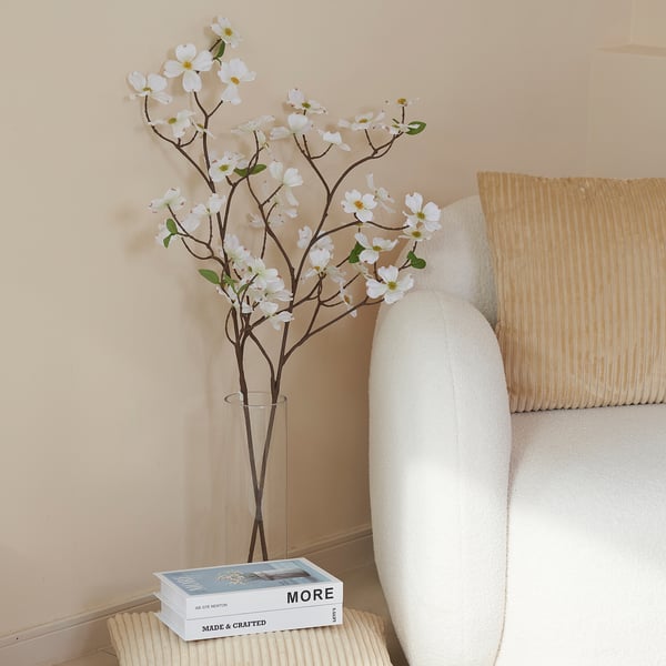 SMYCKA artificial spray, in/outdoor/Dogwood white, 100 cm