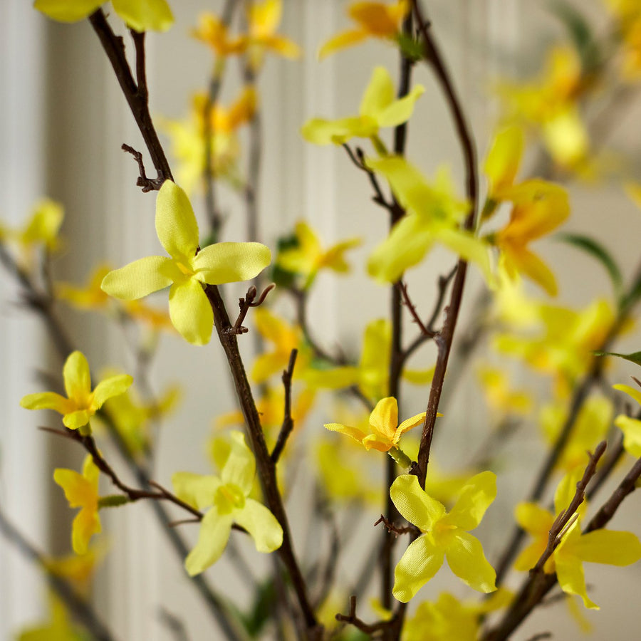 SMYCKA artificial spray, in/outdoor/forsythia yellow