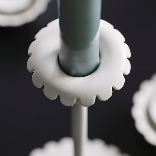 SNÖSISKA candlestick, off-white, 25 cm