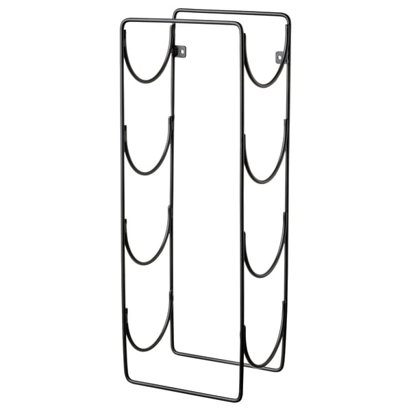 SNÖSPIRA 4-bottle wine rack, black, 16x45x13 cm