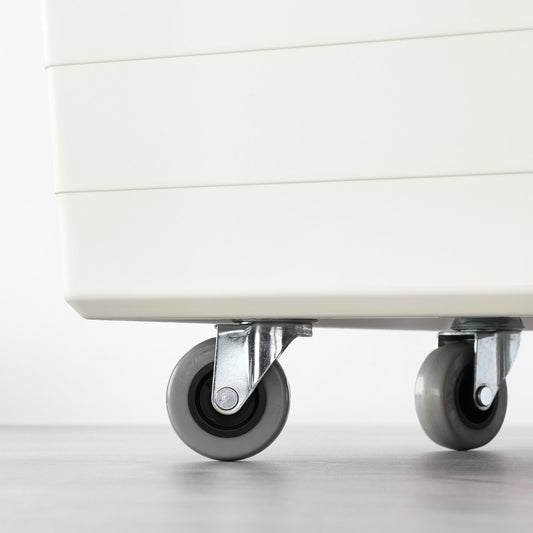SOCKERBIT box with castors and lid, white, 38x76x37 cm