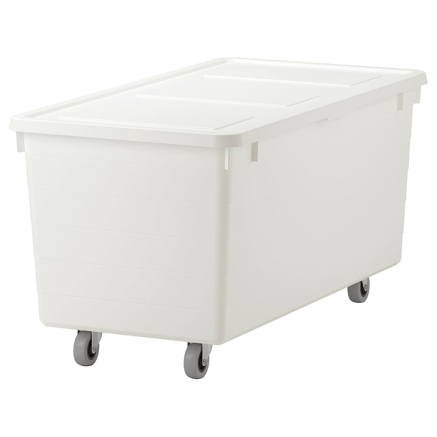 SOCKERBIT box with castors and lid, white, 38x76x37 cm