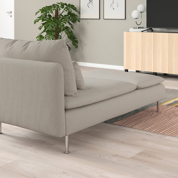 SÖDERHAMN chaise longue, Fridtuna light beige, 93x83x151 cm