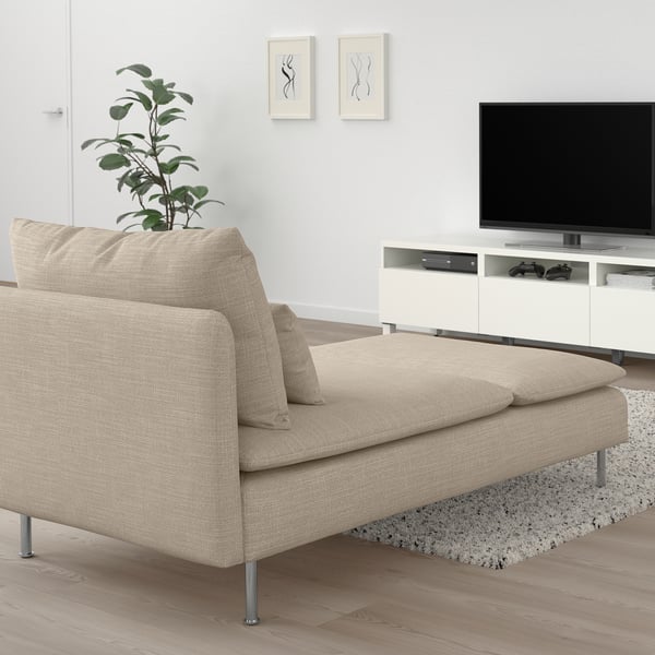 SÖDERHAMN chaise longue, Hillared beige, 93x83x151 cm