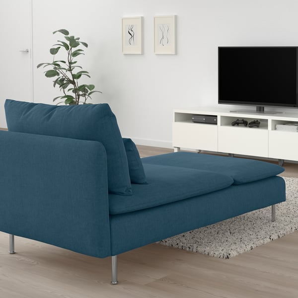 SÖDERHAMN chaise longue, Tallmyra blue, 93x83x151 cm