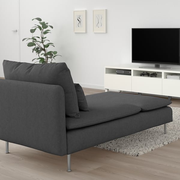 SÖDERHAMN chaise longue, Tallmyra medium grey, 93x83x151 cm
